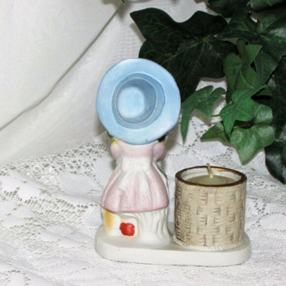 Vintage 1970s Jasco Candle Holder Hand Painted Porcelain Figurine Tawny Tots - Picture 4 of 7